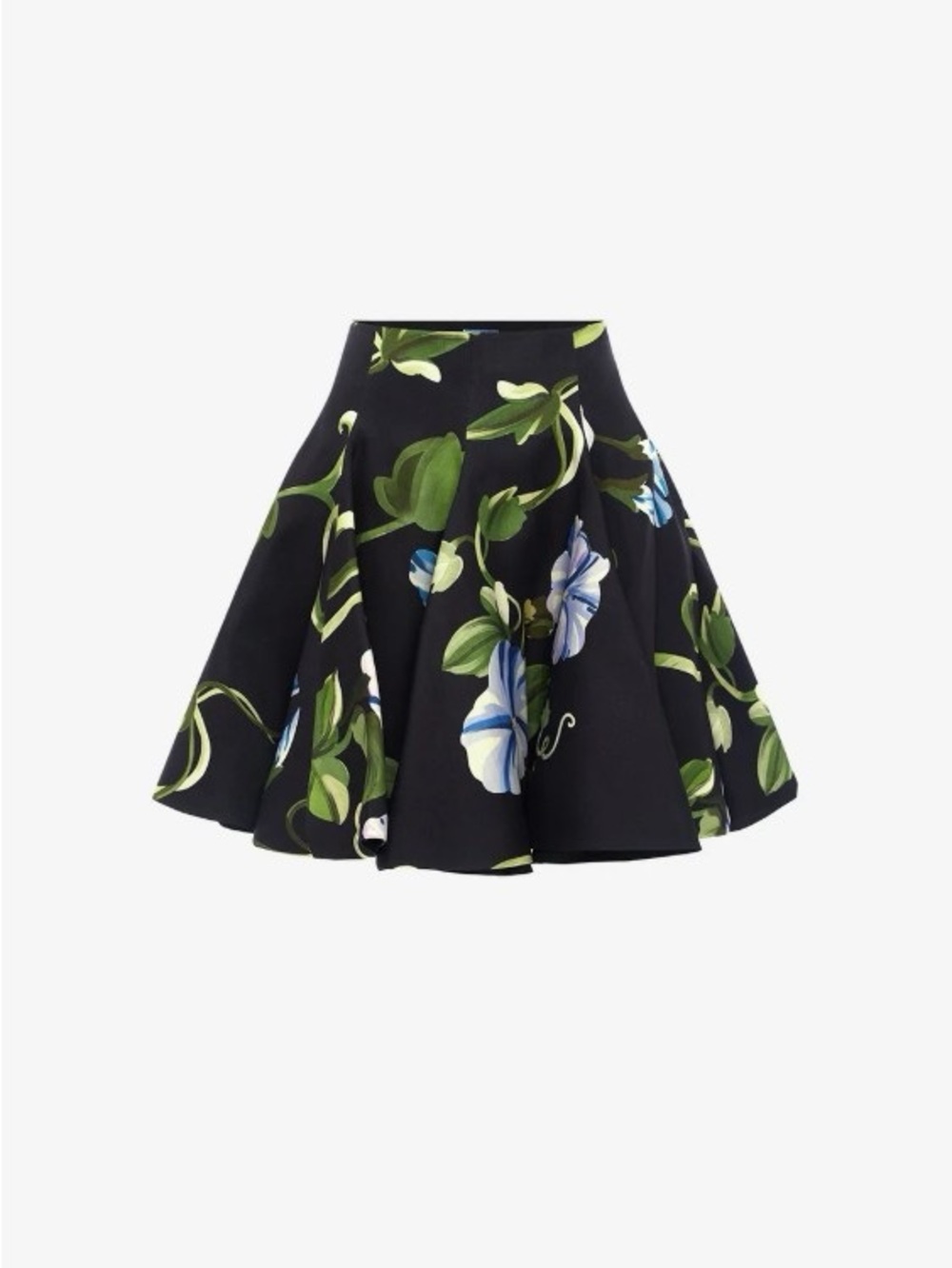 Leo Lin Kaity 100% Silk Black Vine Floral Print Mini Skirt AU8/US4 NWOT
